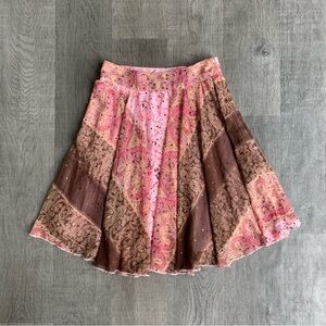 Vintage Pink + Brown Early 2000s Fairy Skirt